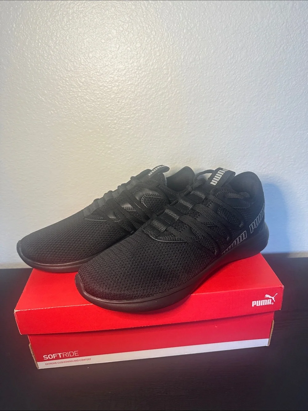 Puma Men's Black Knit Trainer Sneakers